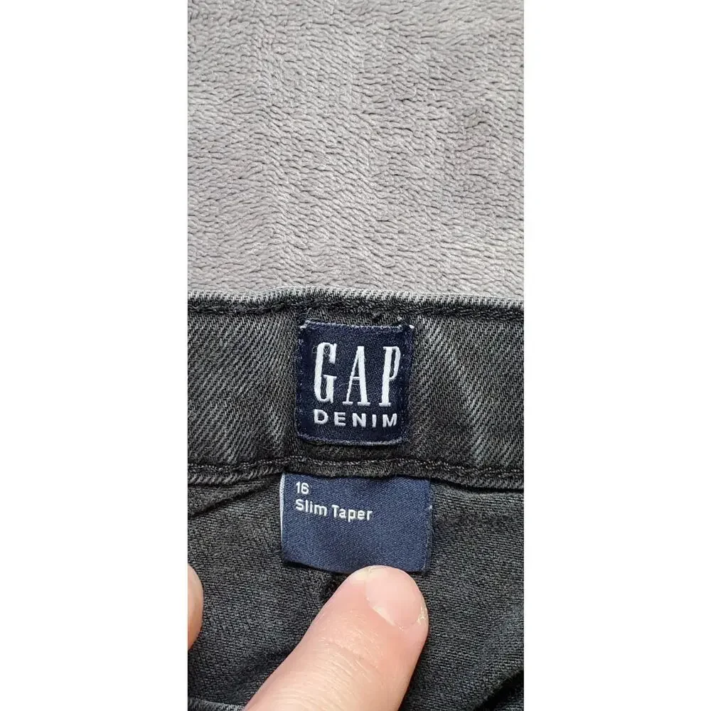 Gap Kids Solid Slim Taper Sz 16 Jeans Girls Denim Black Jeans C25